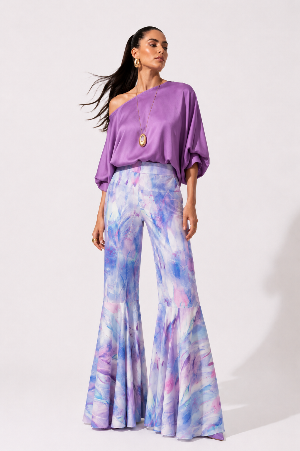 Pantalón Elipse Estampado Lila
