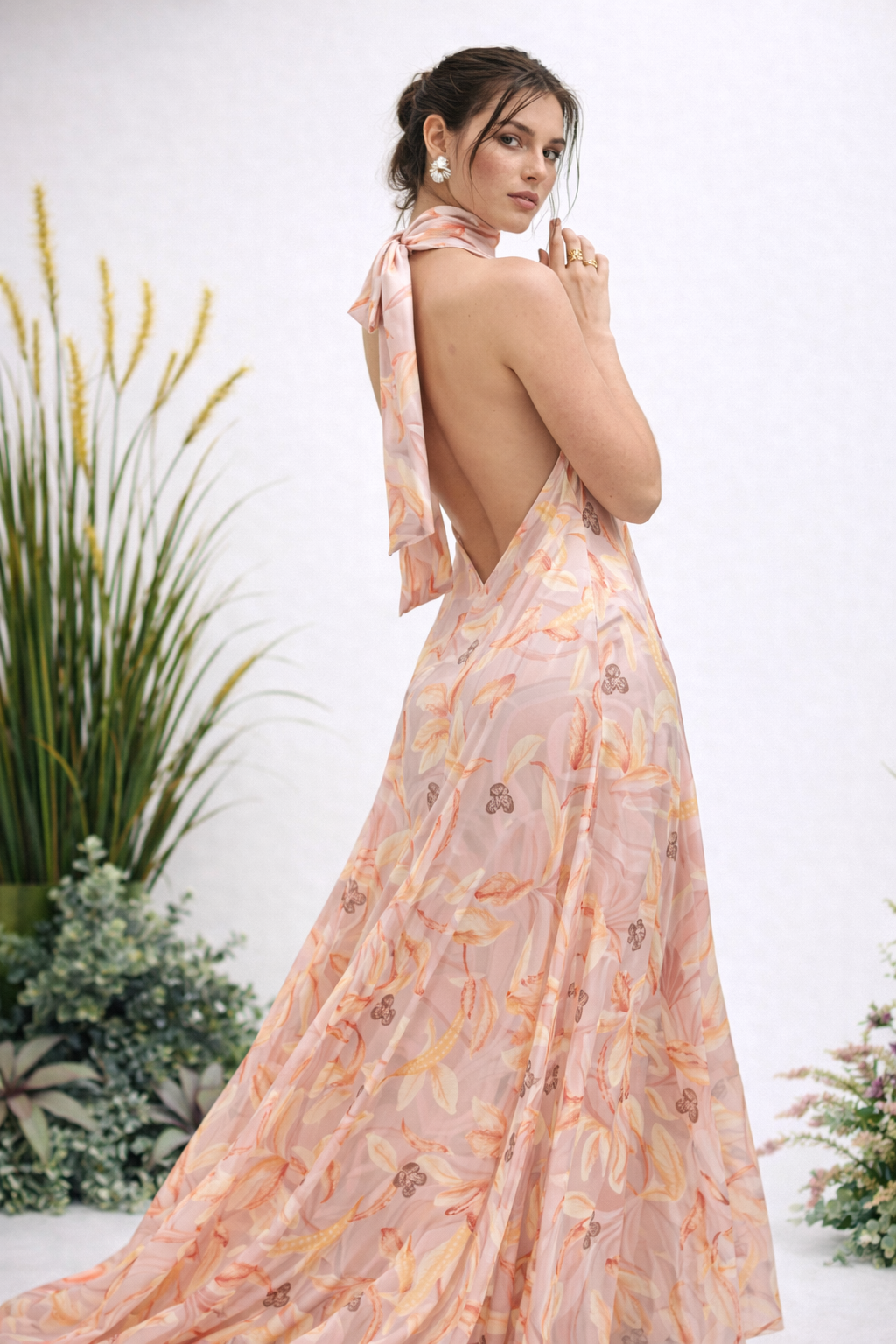 Vestido Apolinary Estampado Multi Camel