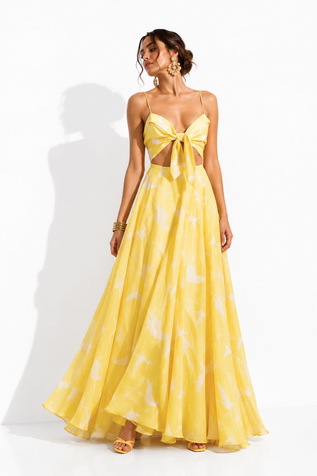 Vestido Gil Gaviotas Amarillas Estampado