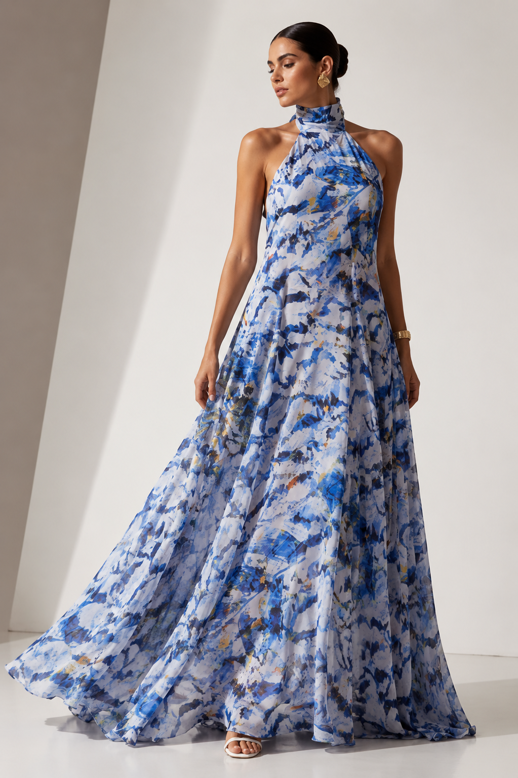 Vestido Apolinary Feathers Azul