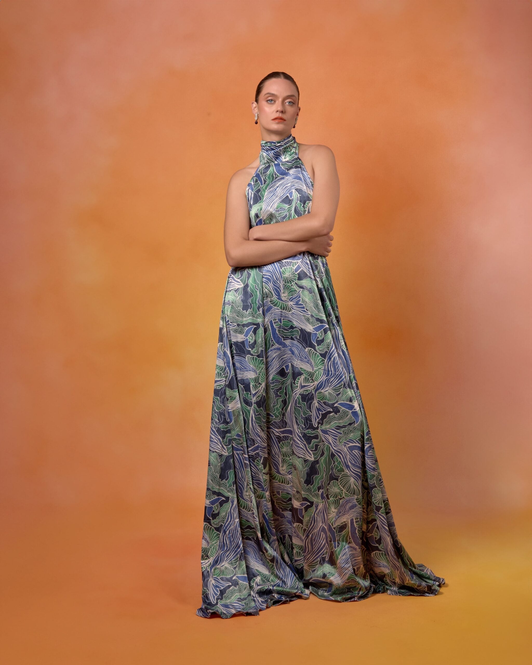 Vestido Apolinary Estampado Ballenas