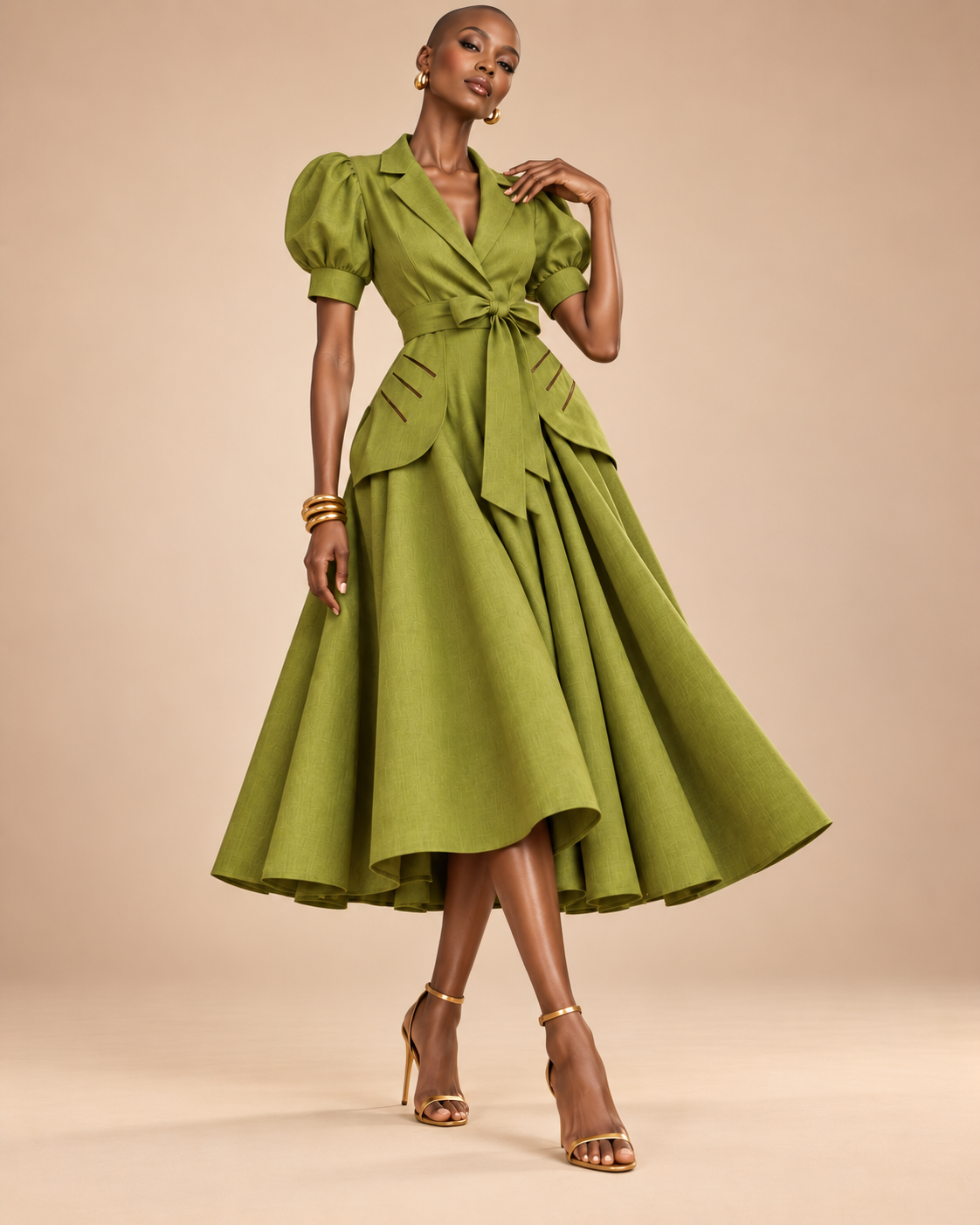 Vestido Isadora verde pistacho