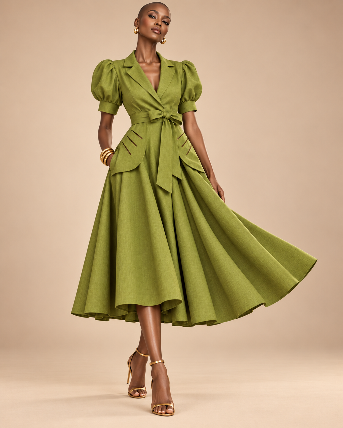 Vestido Isadora verde pistacho