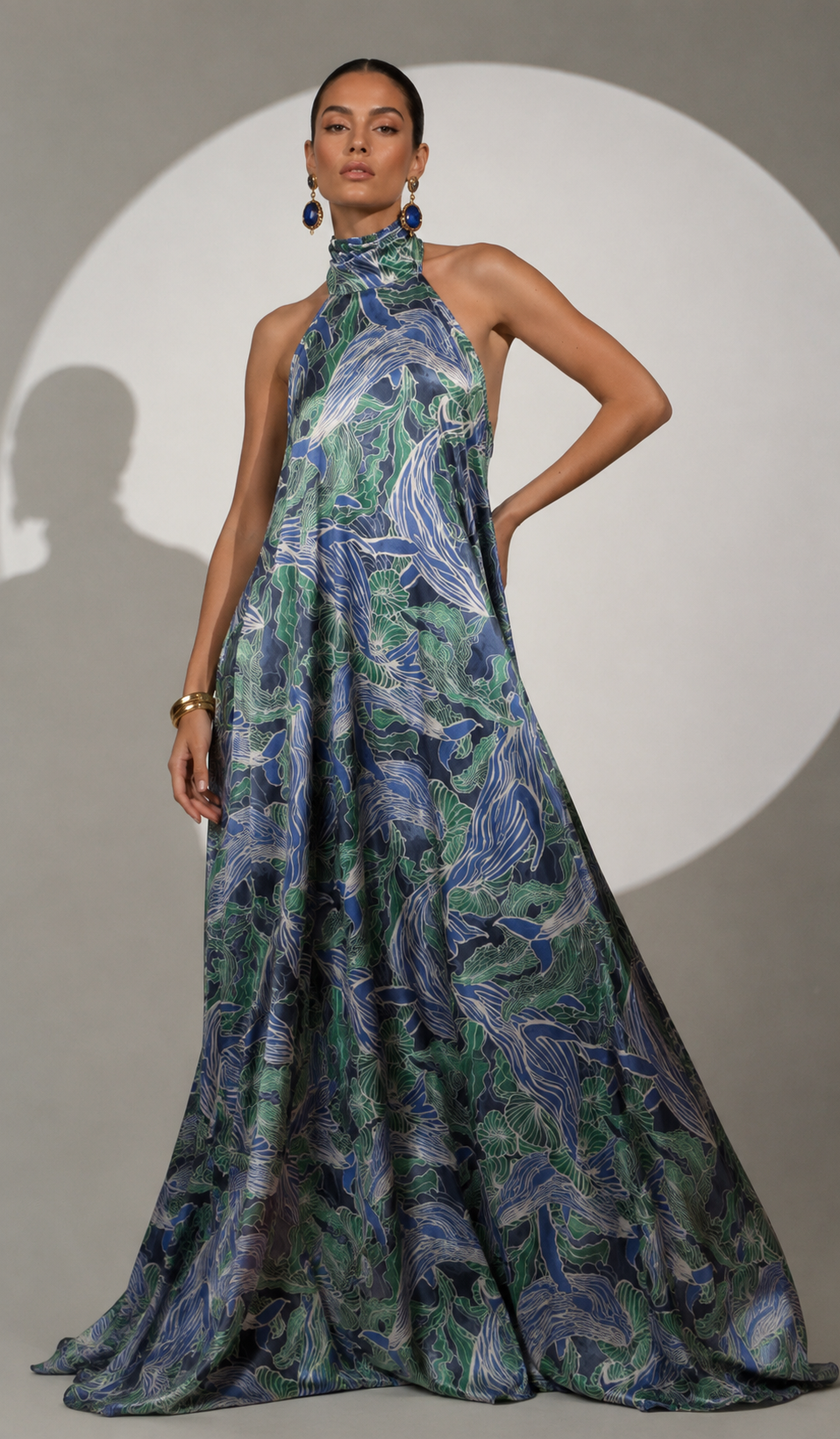 Vestido Apolinary Estampado Ballenas