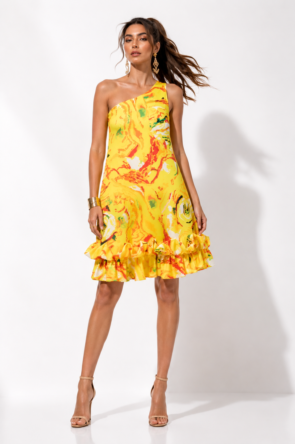 Vestido Chiquima Amarillo Estampado
