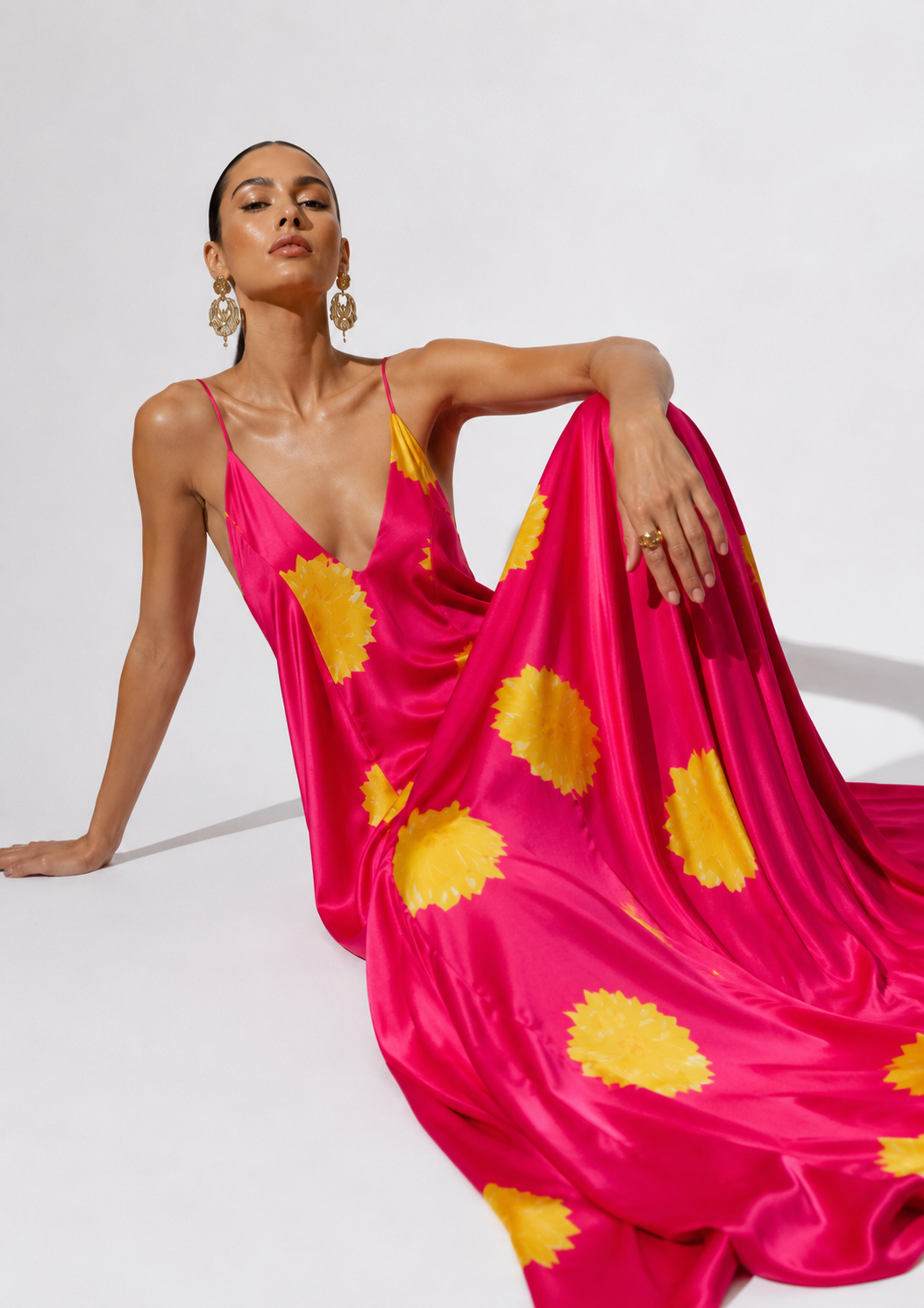 Vestido Lilla Fondo Fucsia