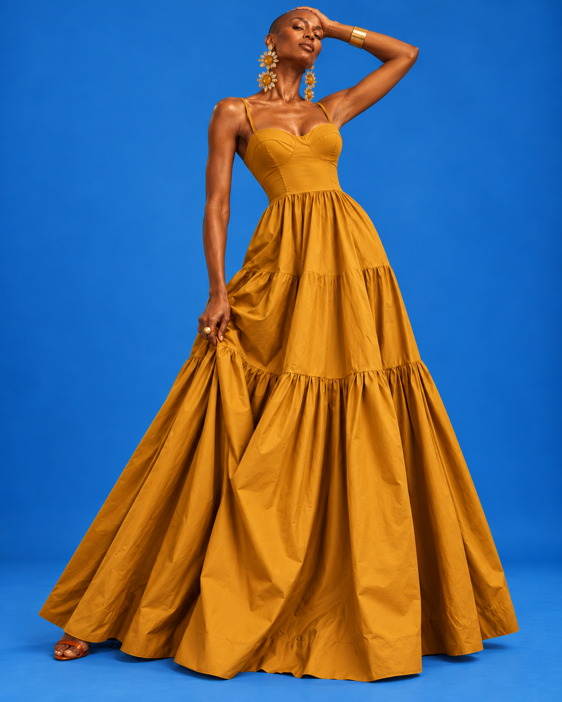 Vestido Pijao mostaza