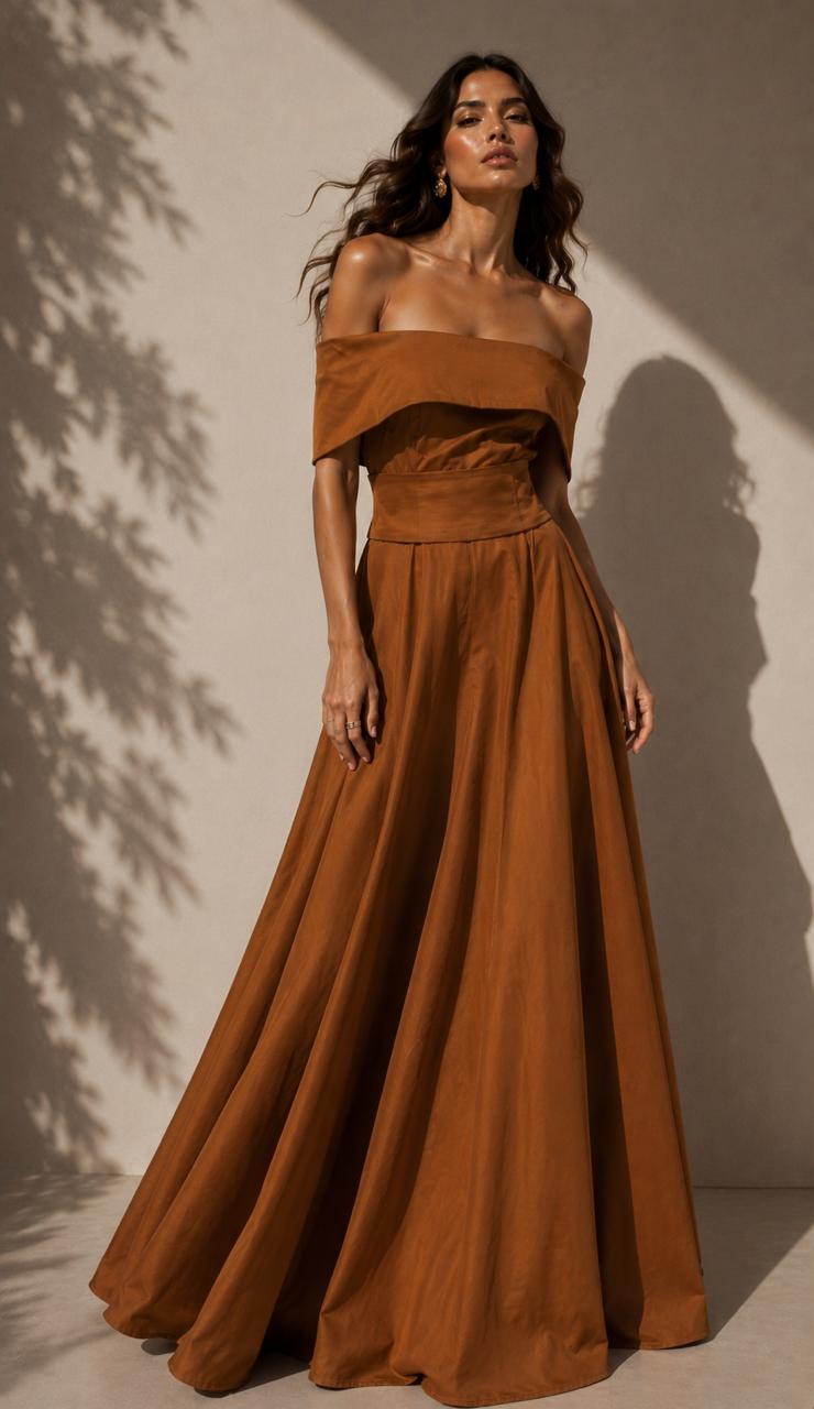 Vestido Topacio Tierra