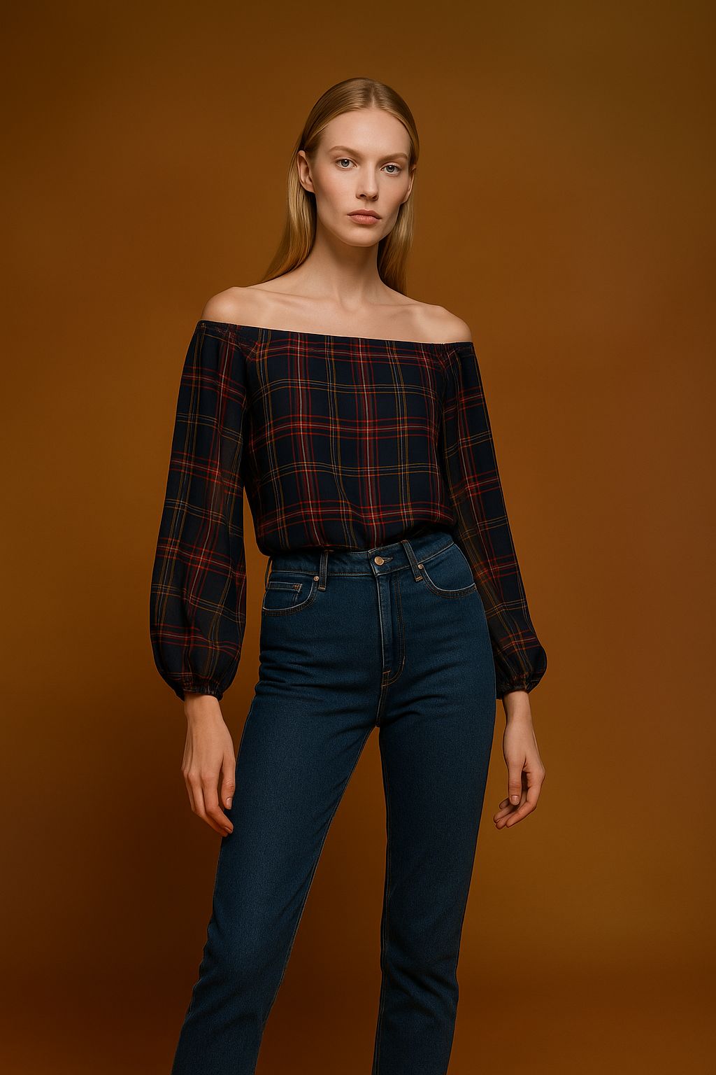 Blusa Thaylor Azul Cuadros
