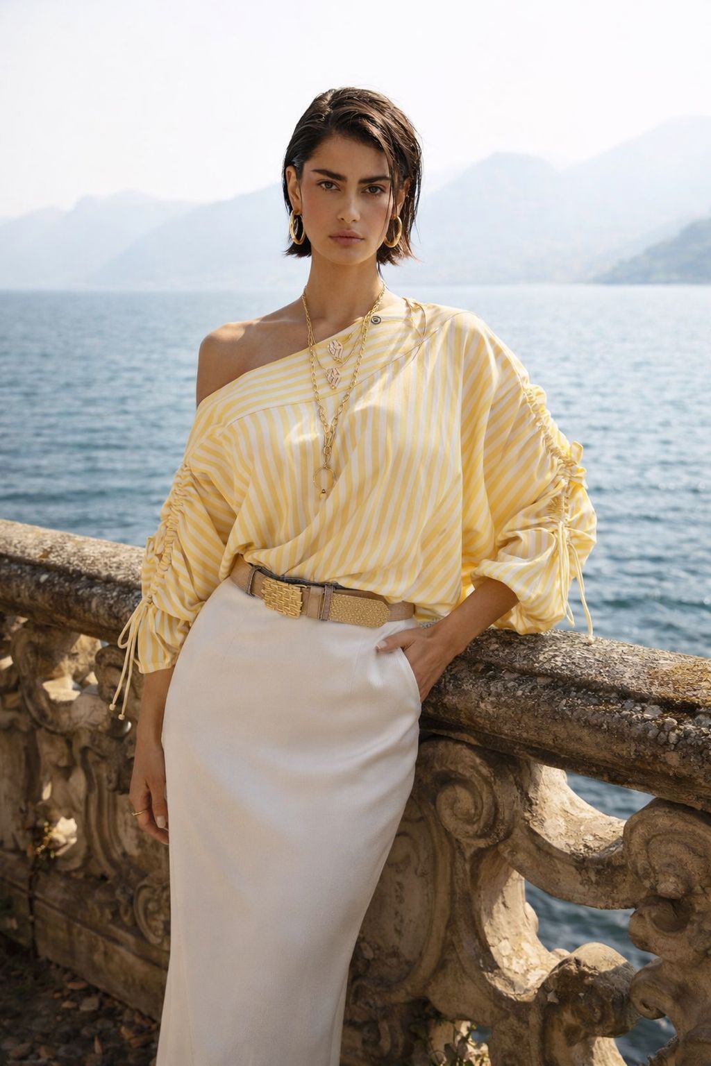 Blusa Hong Kong Rayas Amarillo