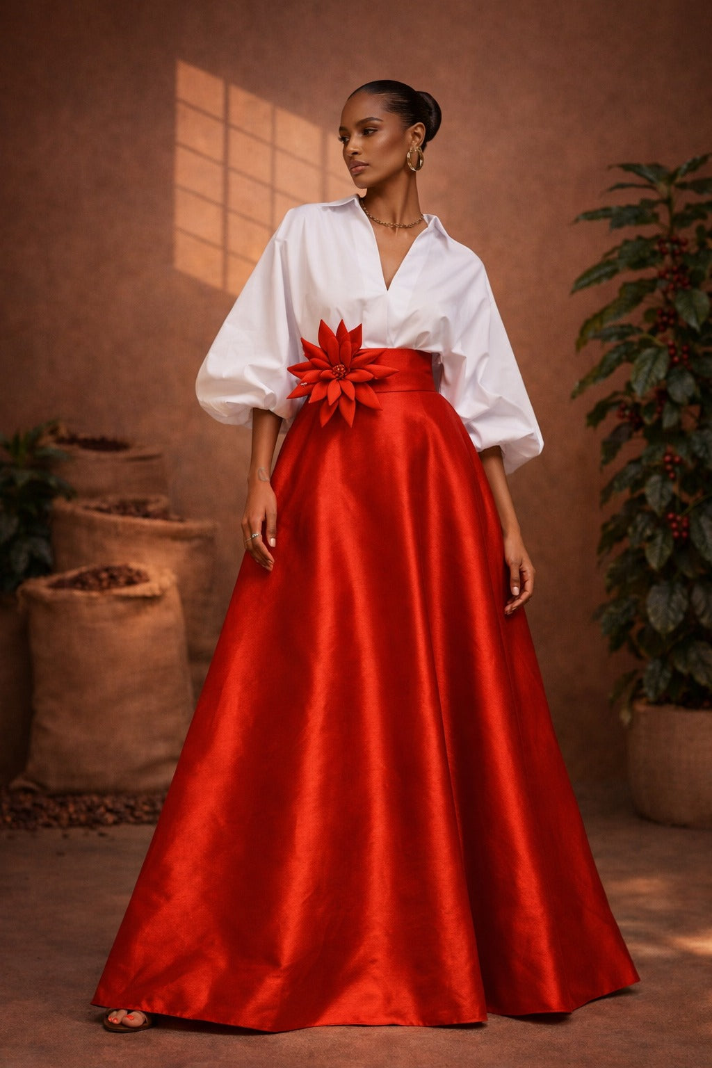 Falda Guadalupita Rojo