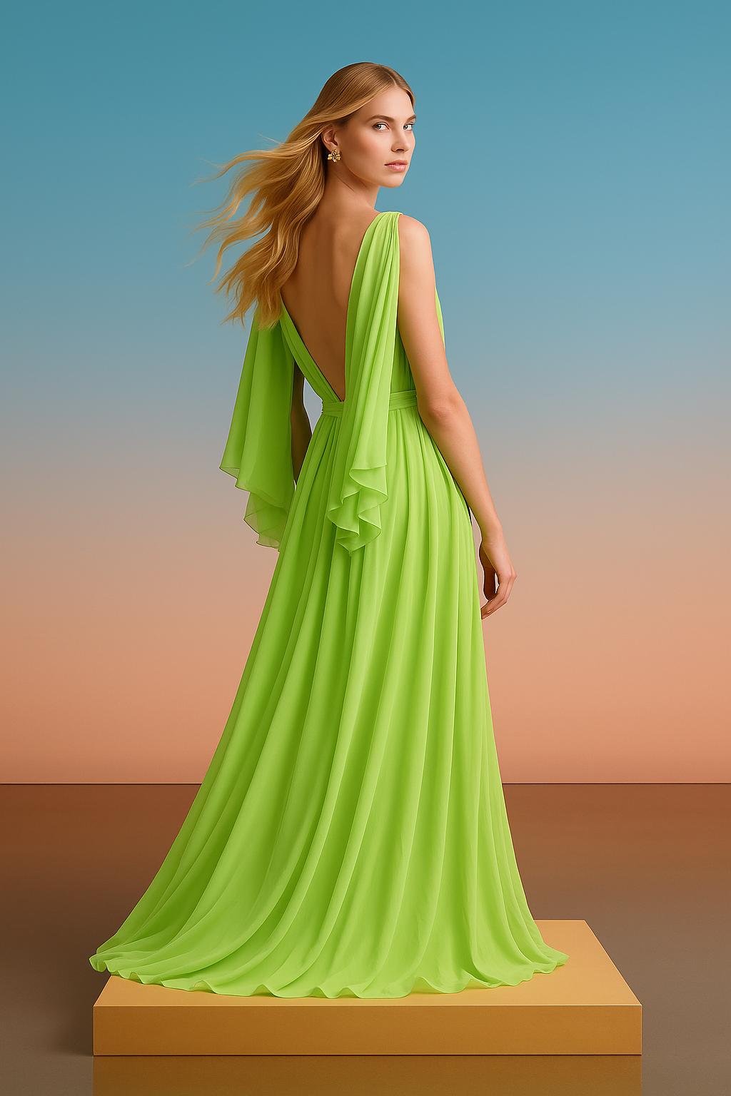 Vestido Hinora Verde Limon