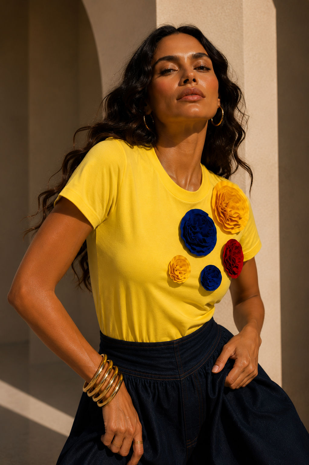 Camiseta Colombia Florece amarilla