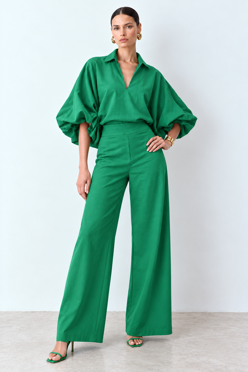 Blusa Popular Lino verde Cali