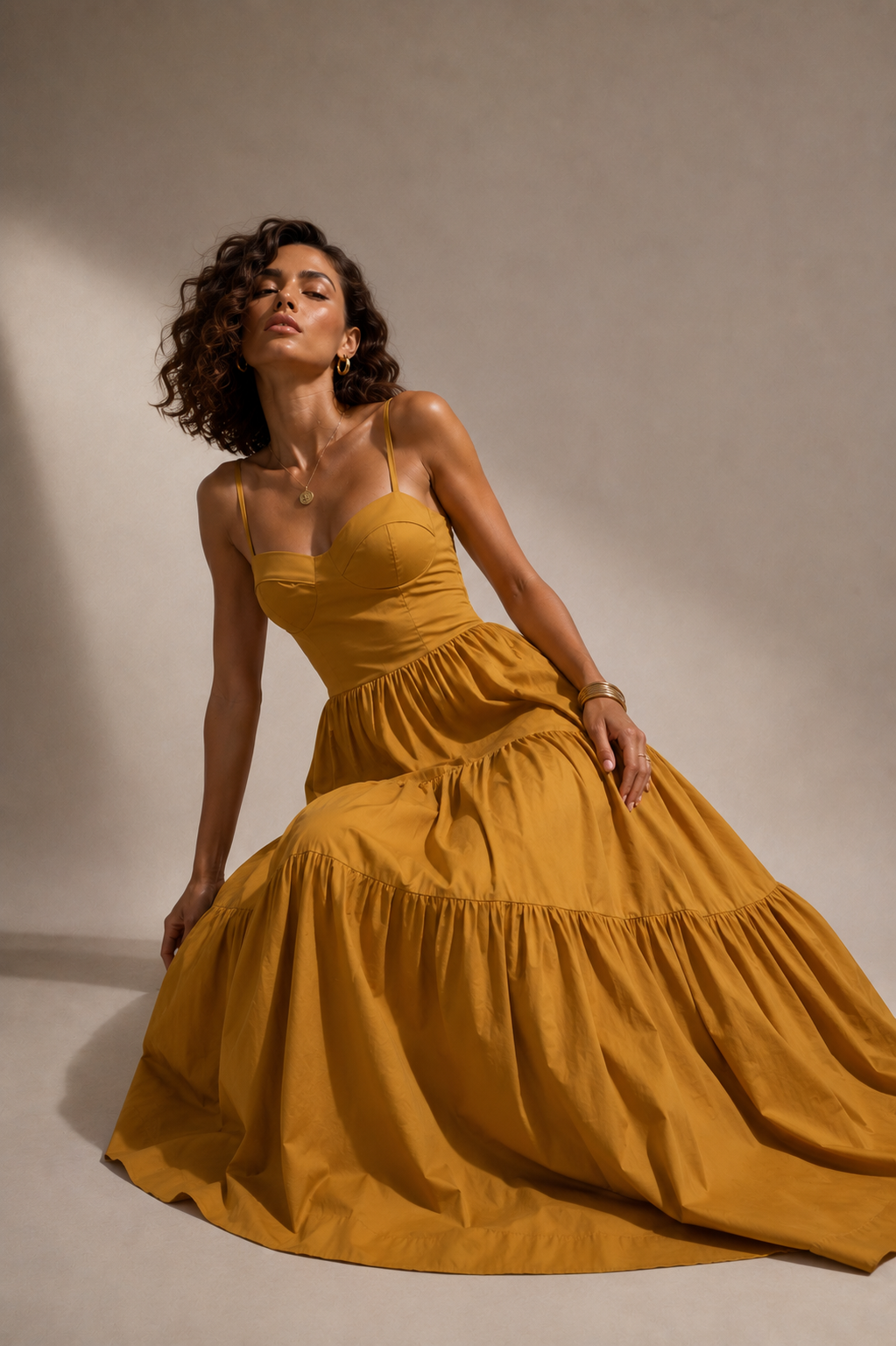 Vestido Pijao mostaza