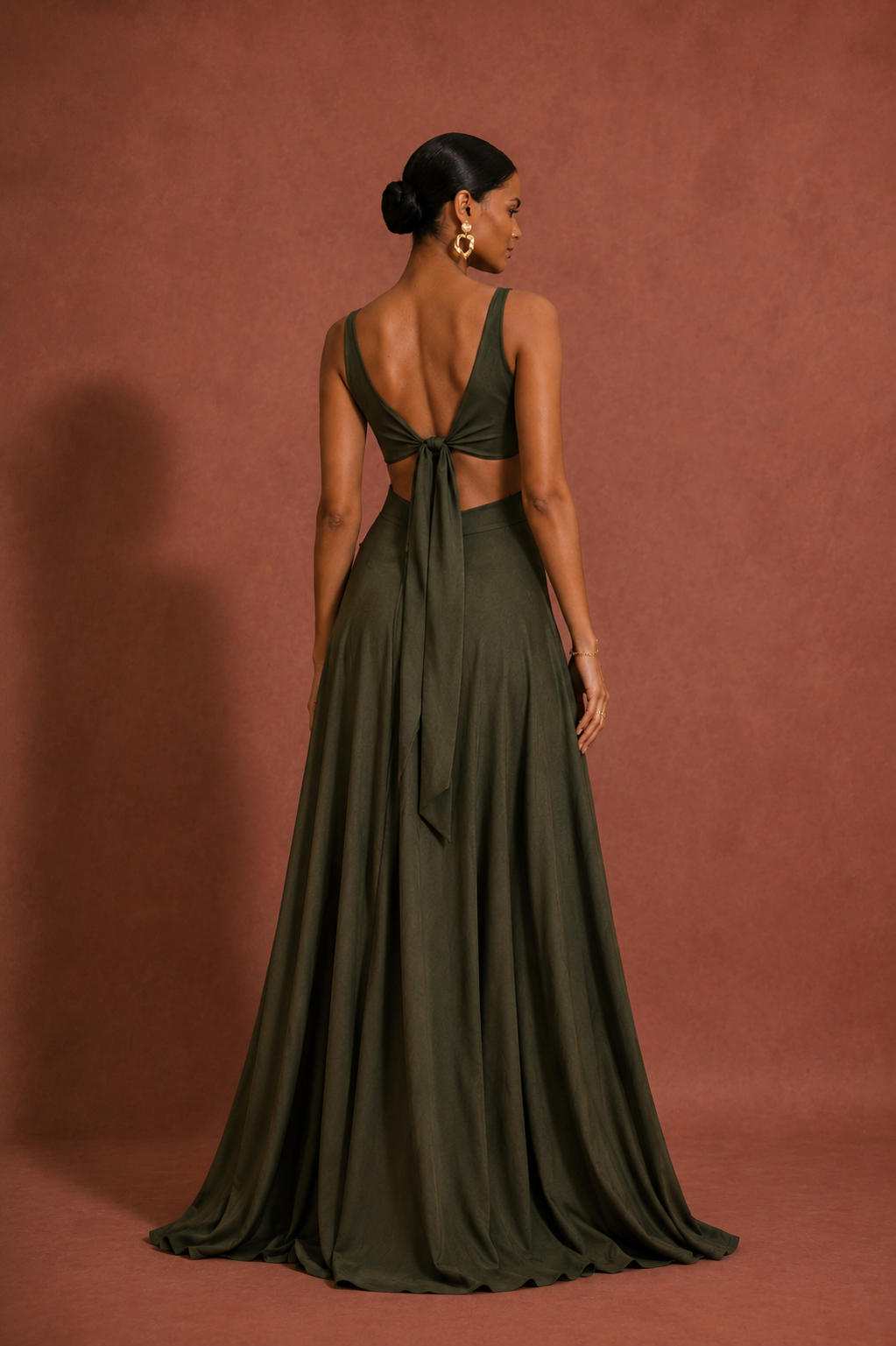 Vestido Quindio verde militar