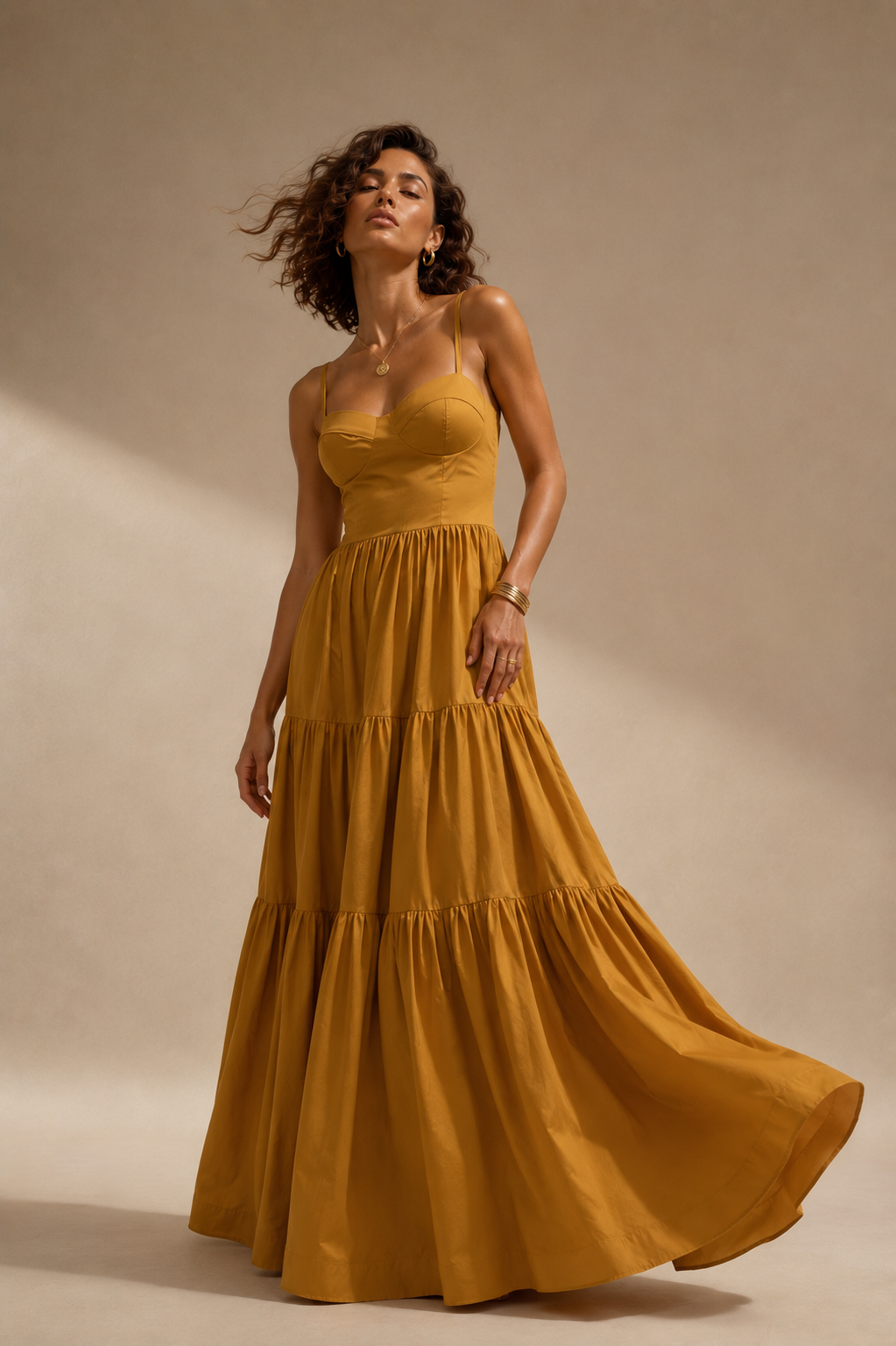 Vestido Pijao mostaza