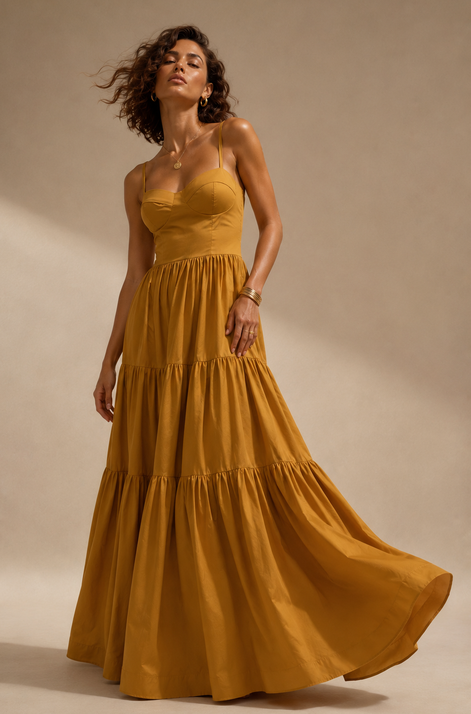 Vestido Pijao mostaza