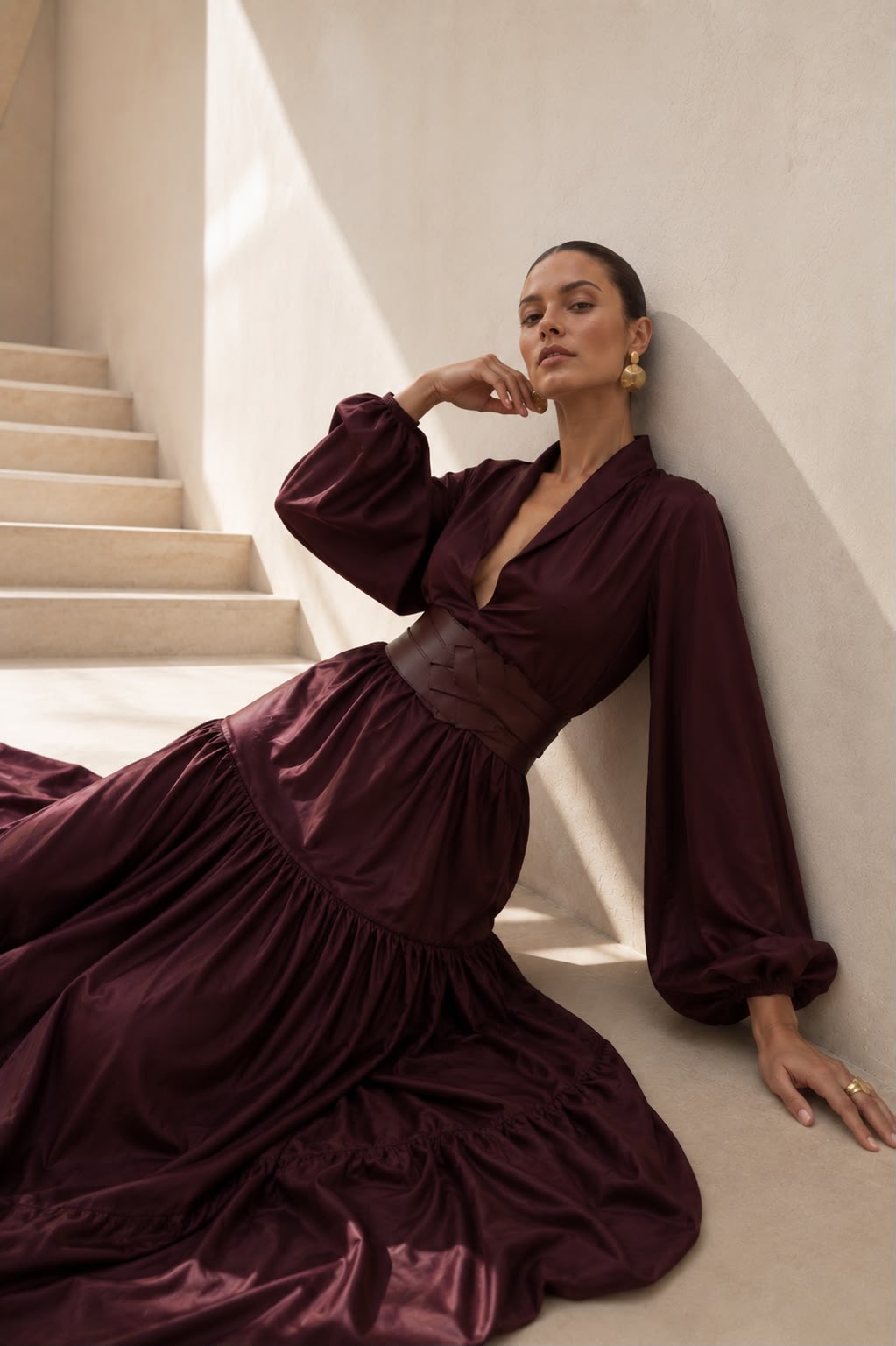 Vestido Granada vinotinto