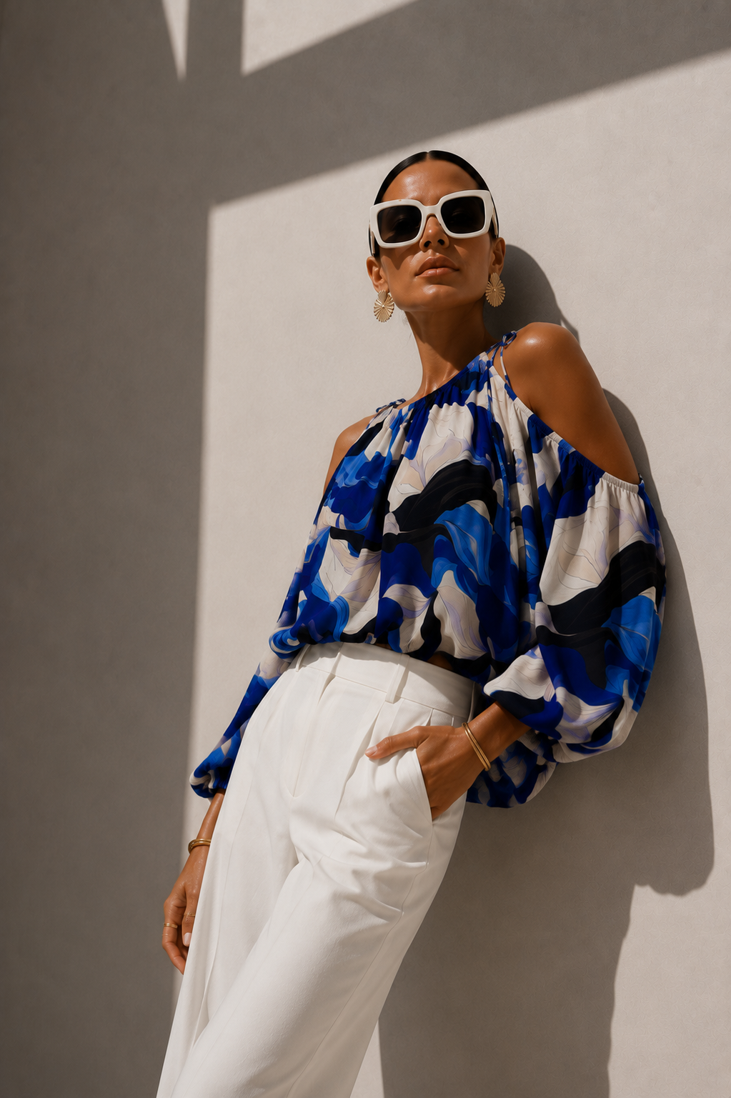 Blusa Bingo azul estampado