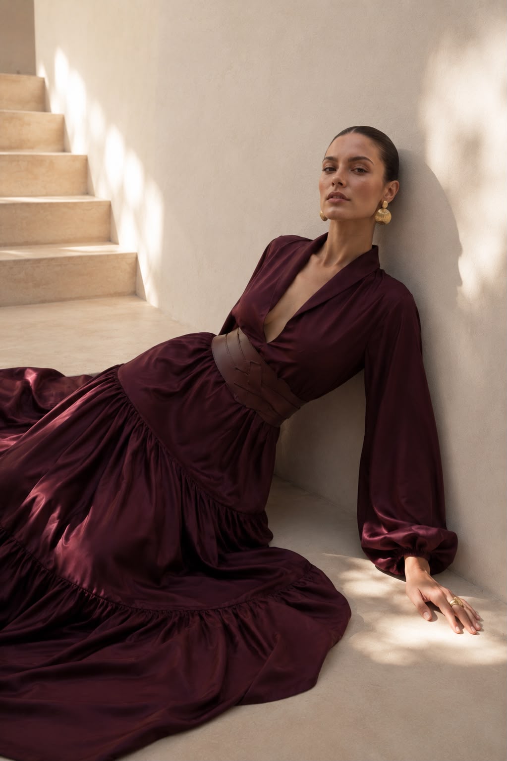 Vestido Granada vinotinto