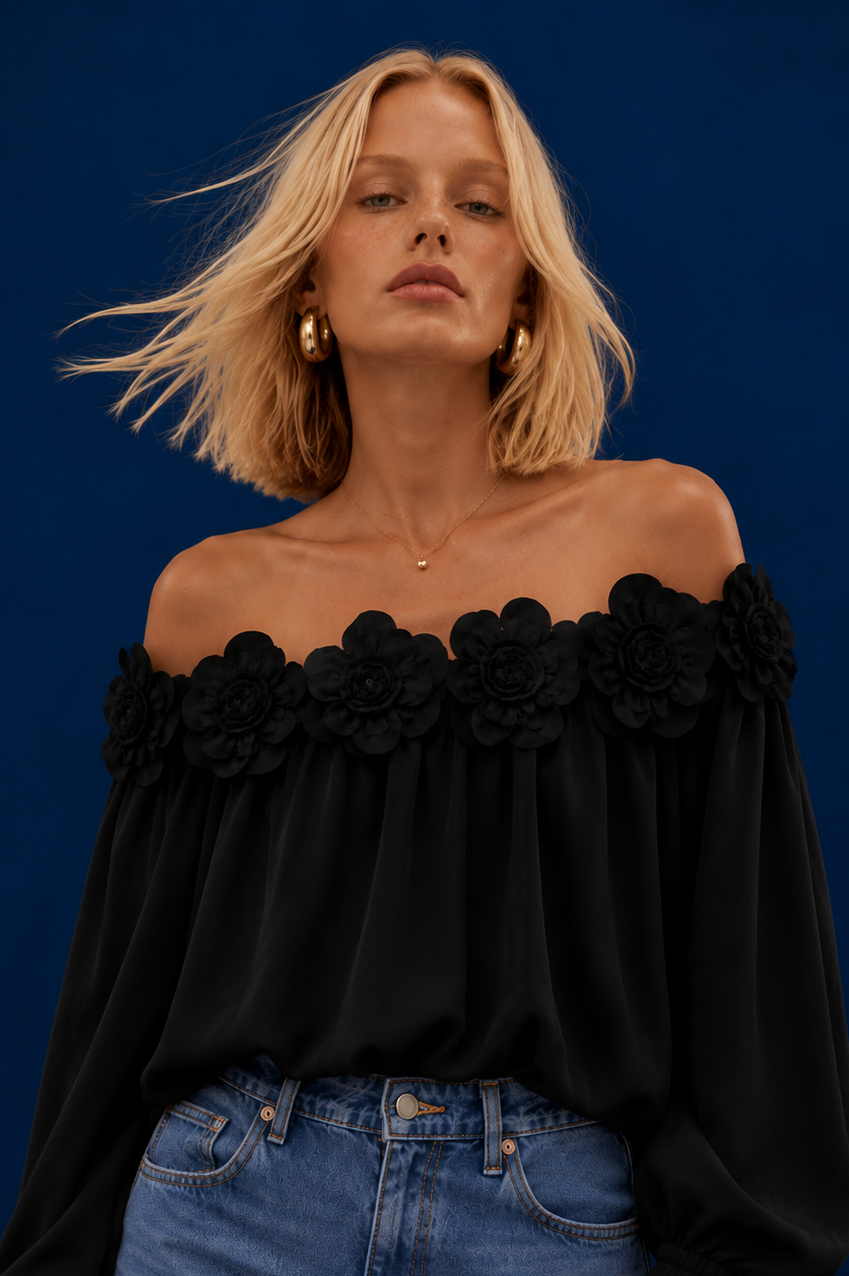 Blusa Magnoleah negro