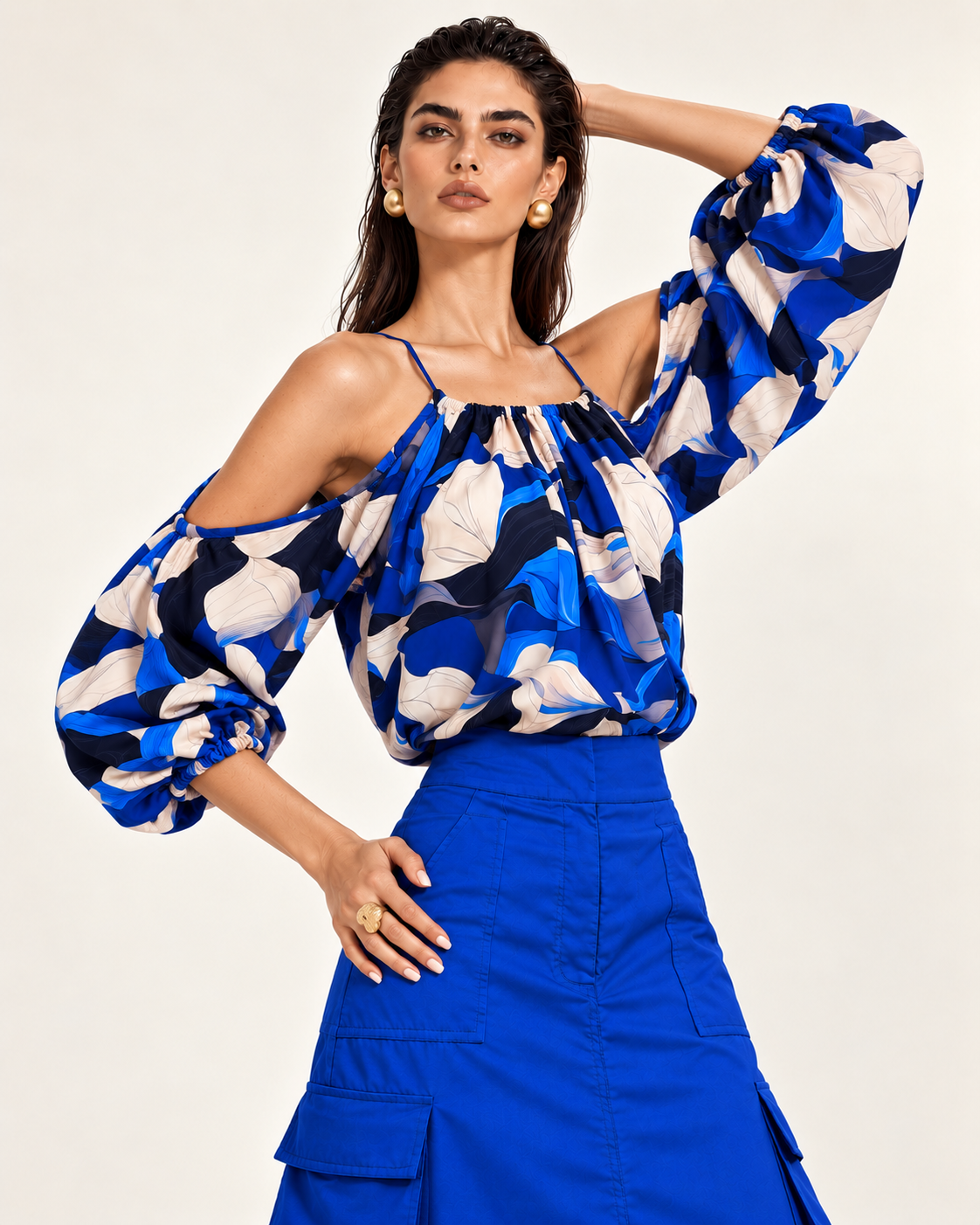 Blusa Bingo azul estampado
