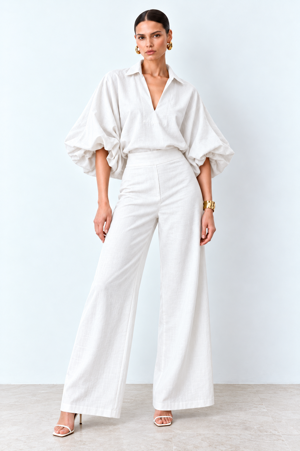 Blusa Popular lino blanco