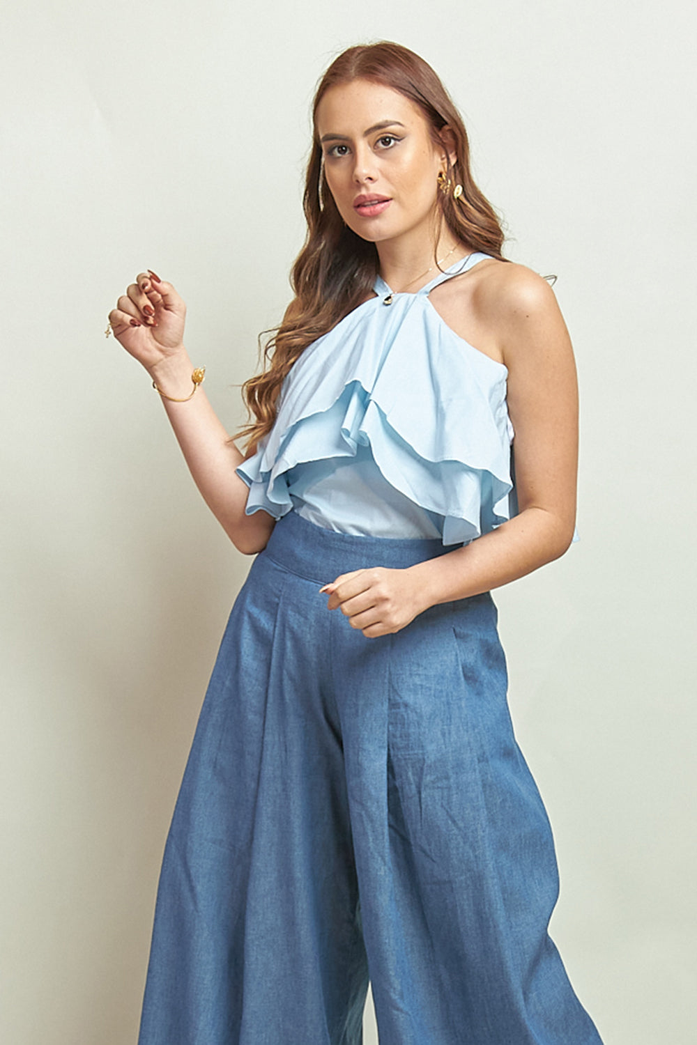 Blusa Berry Celeste
