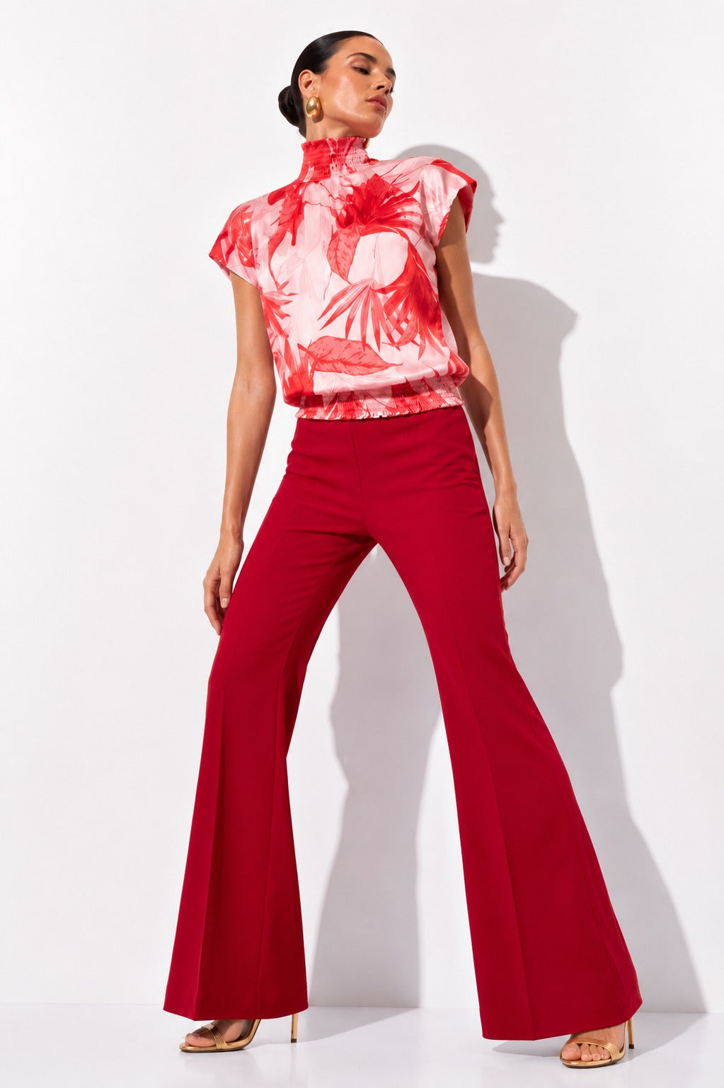 Blusa Brasia Flores Rojas