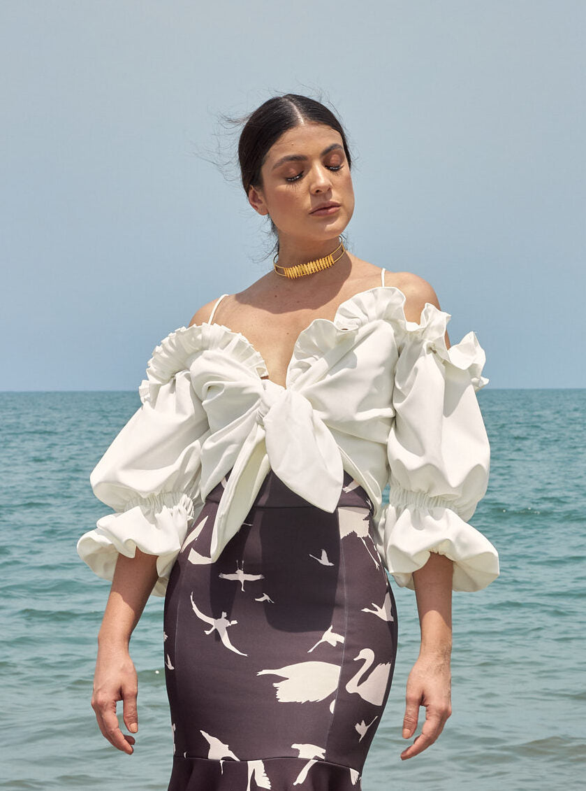 Blusa Tuck Marfil