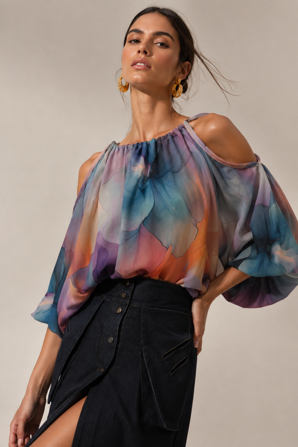 Blusa Bingo tonos moras