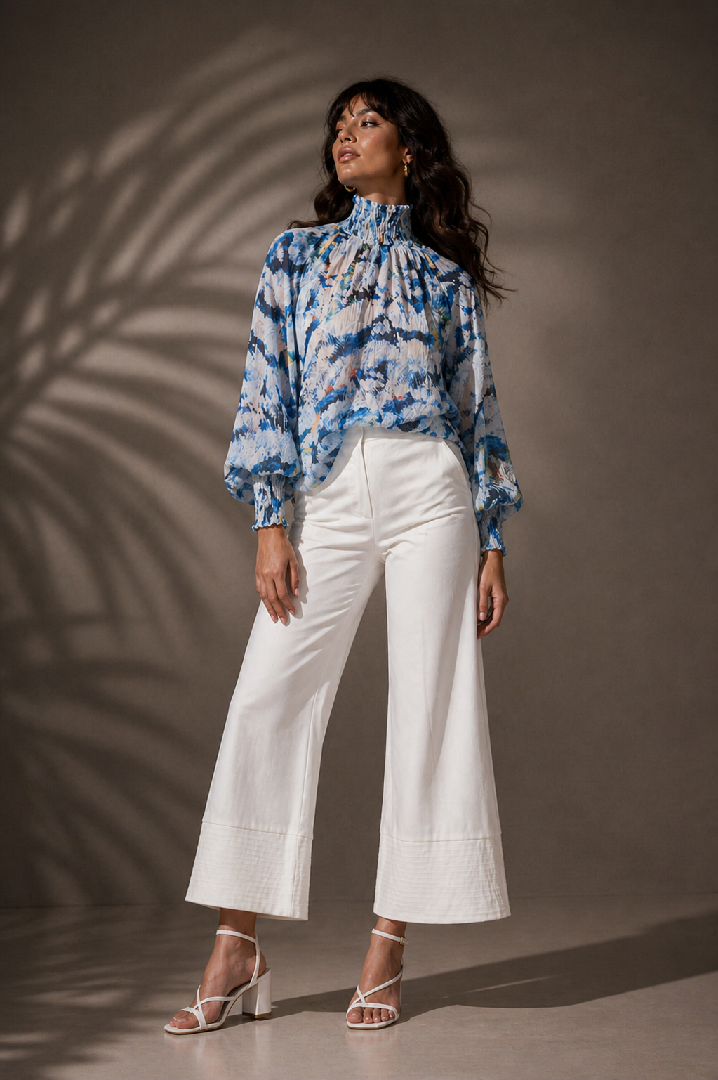 Blusa Brestel Plumas Azul