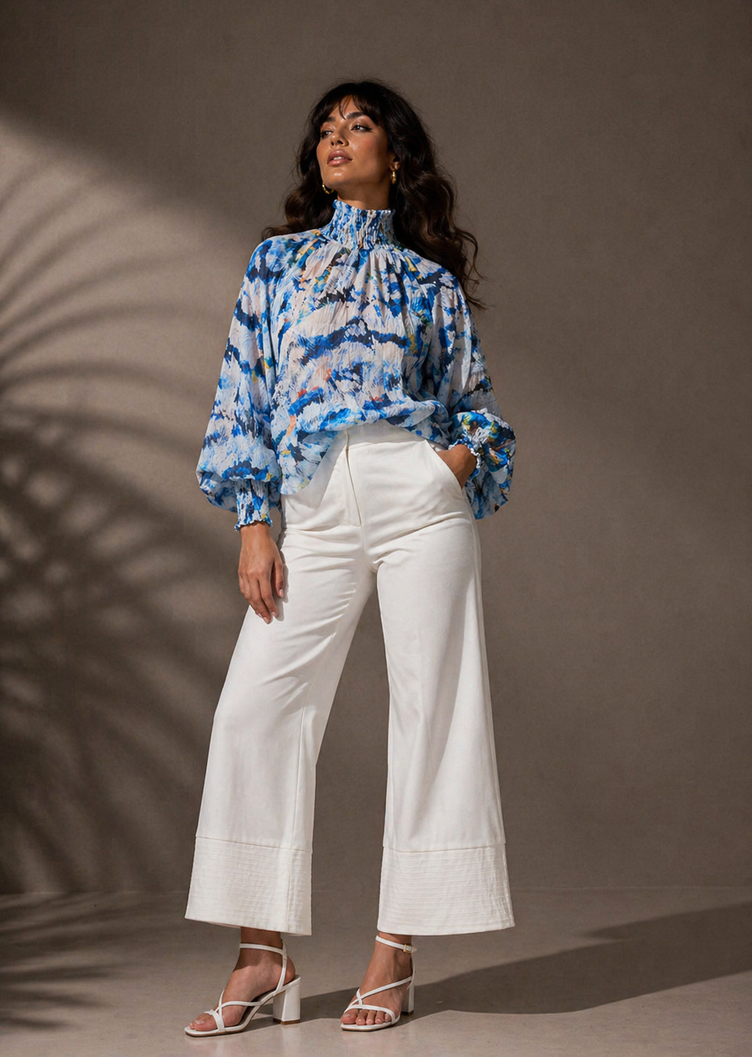 Blusa Brestel Plumas Azul