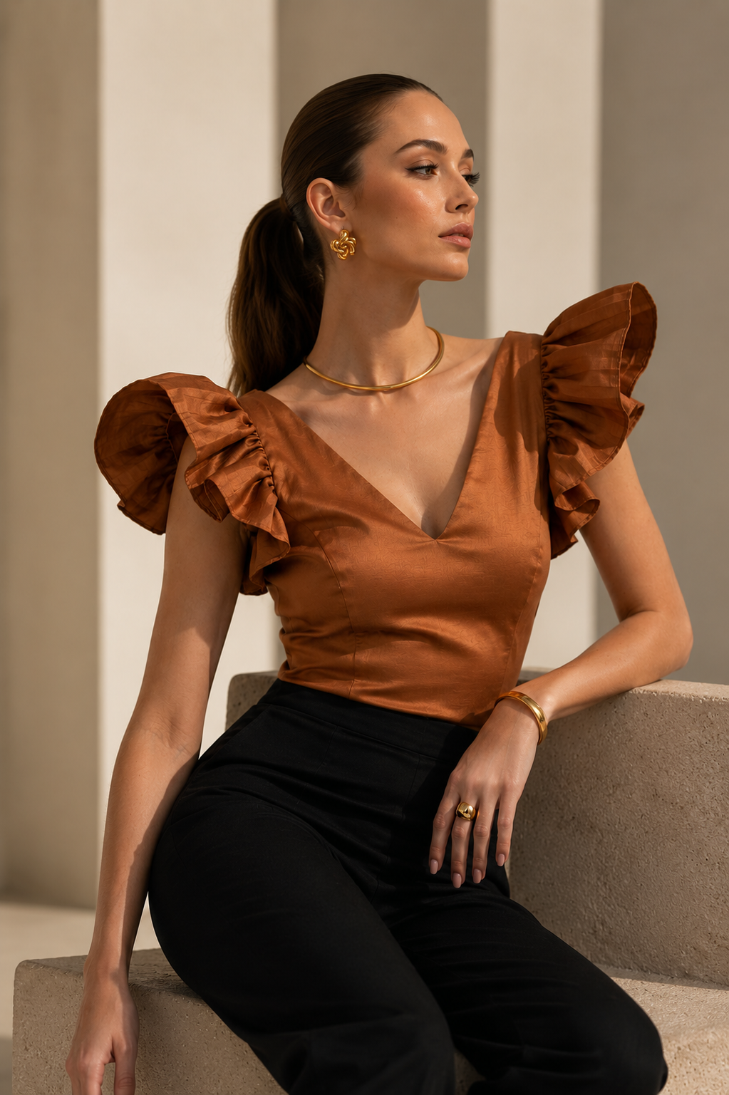 Blusa Bursa Terracota