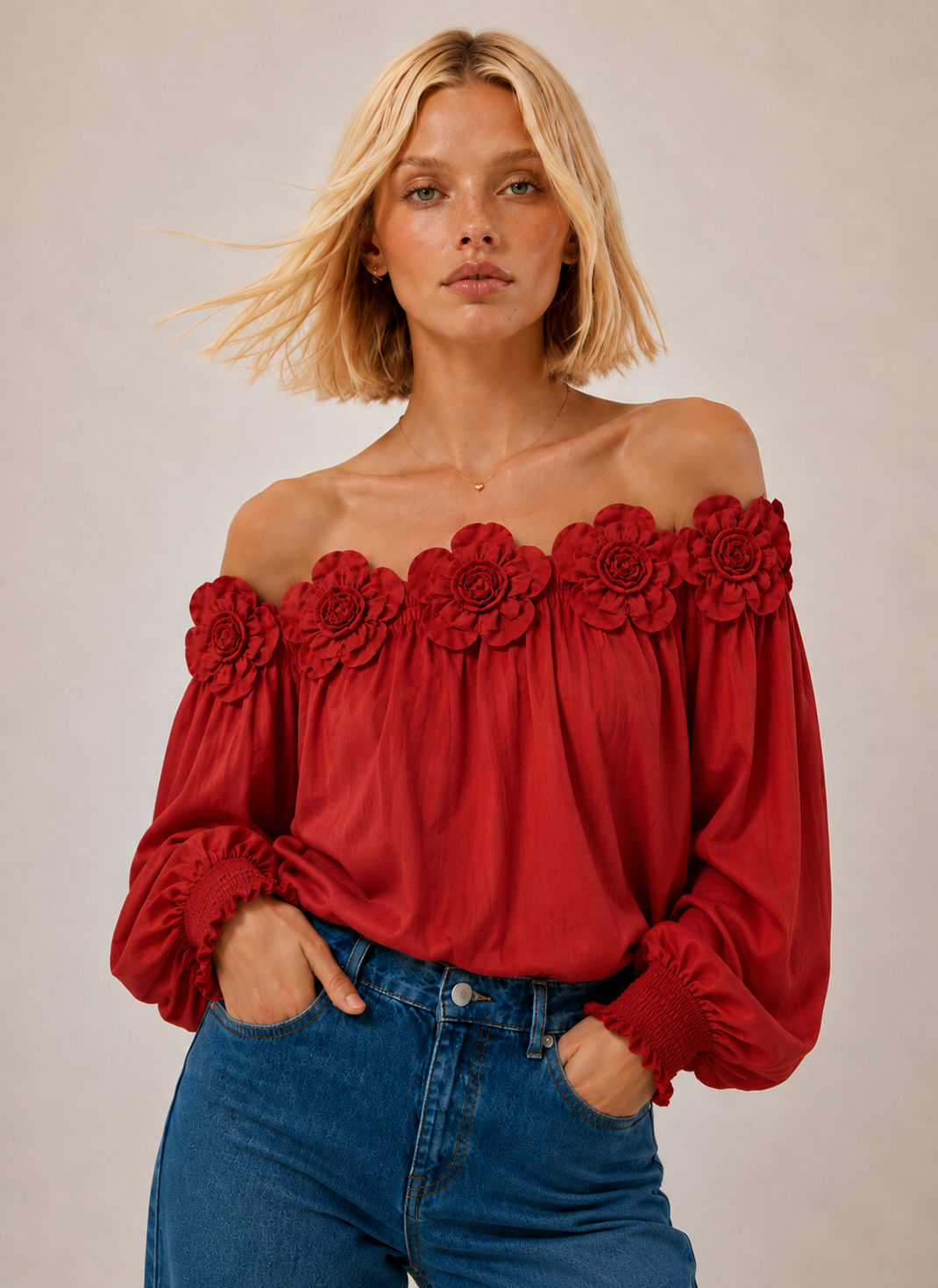 Blusa Magnoleah rojo