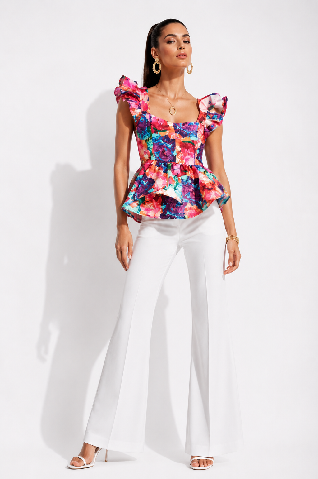 Blusa Usaki Flores Morado