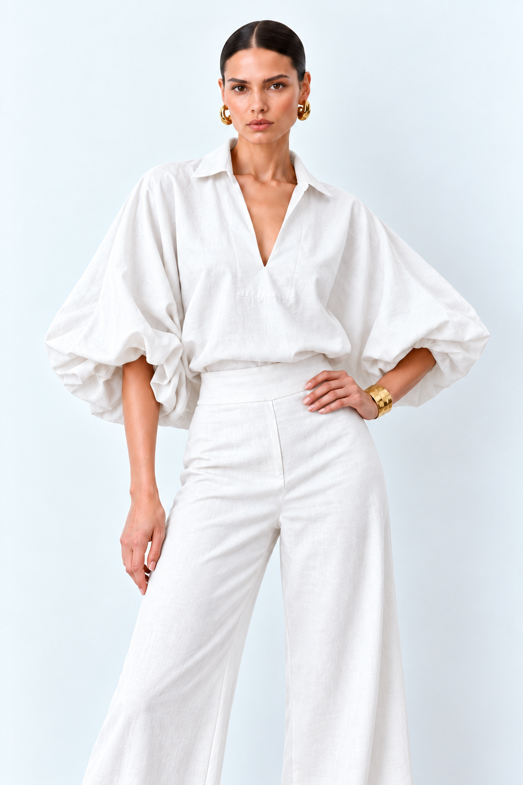 Blusa Popular lino blanco