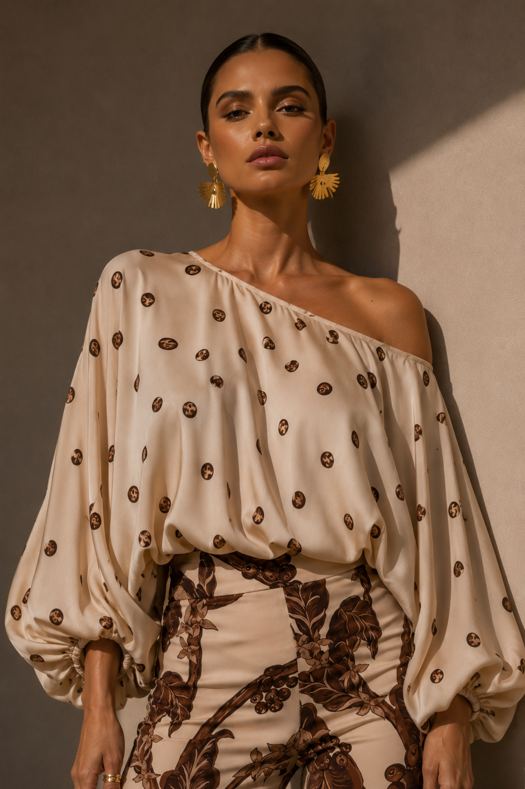 Blusa Exitosa Coffee Dots