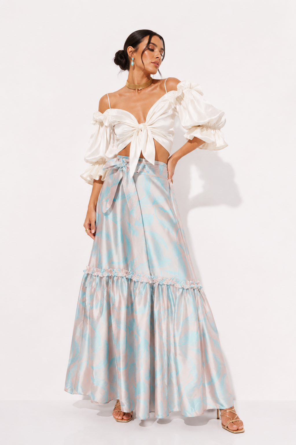 Falda Prince Estampado Turquesas