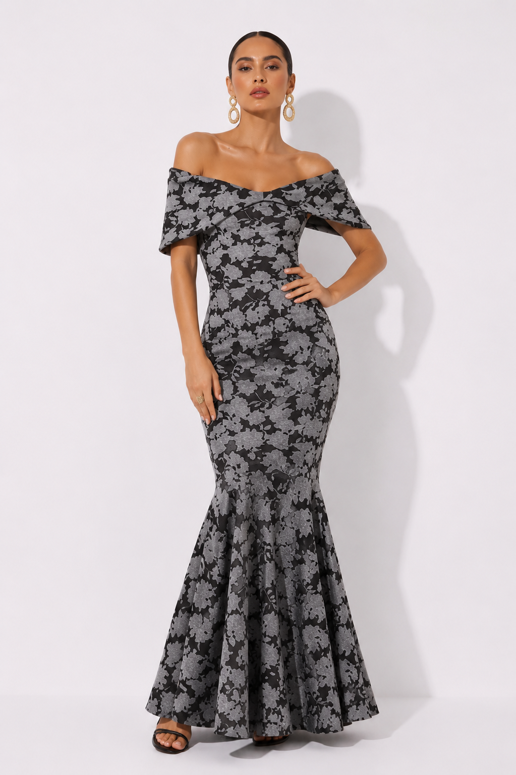 Vestido Sabina Ii Negro Estampado