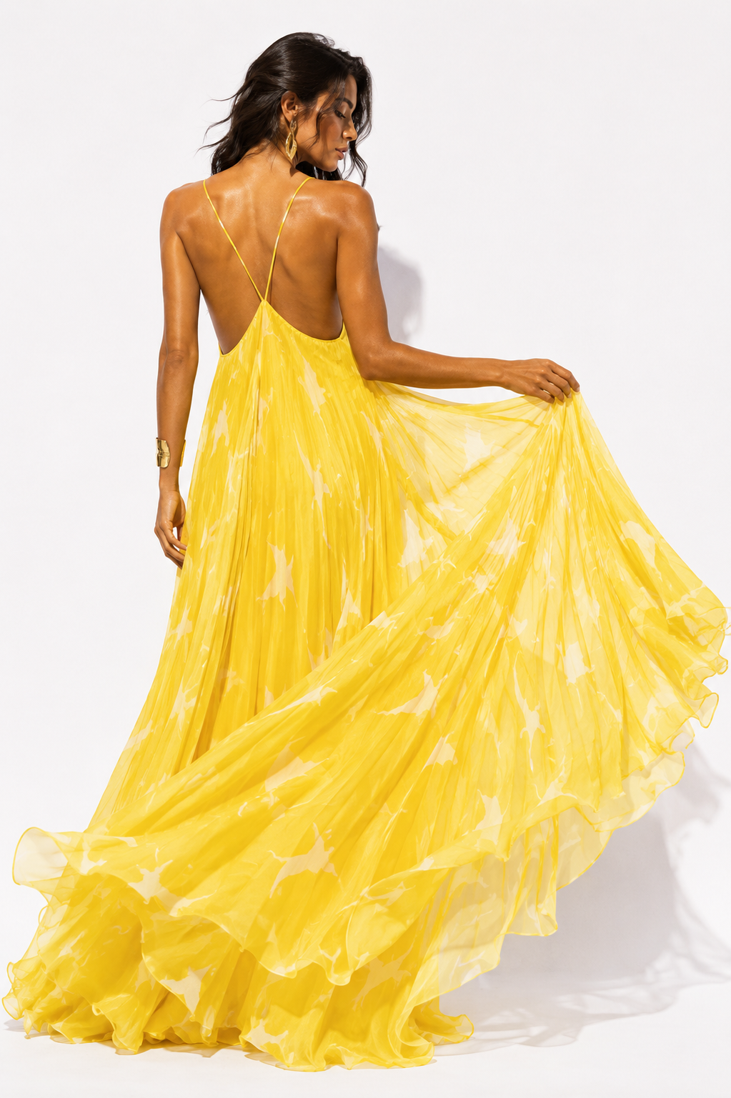 Vestido Aratoca Amarillo Gaviotas Estampado