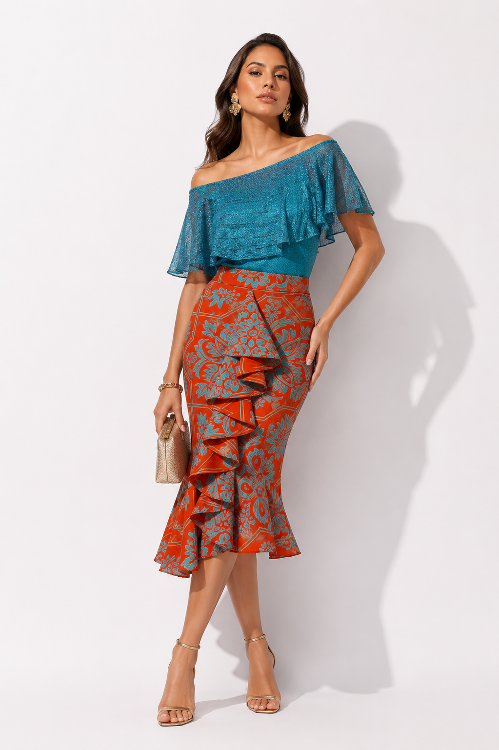 Falda Checa Estampado N Y T