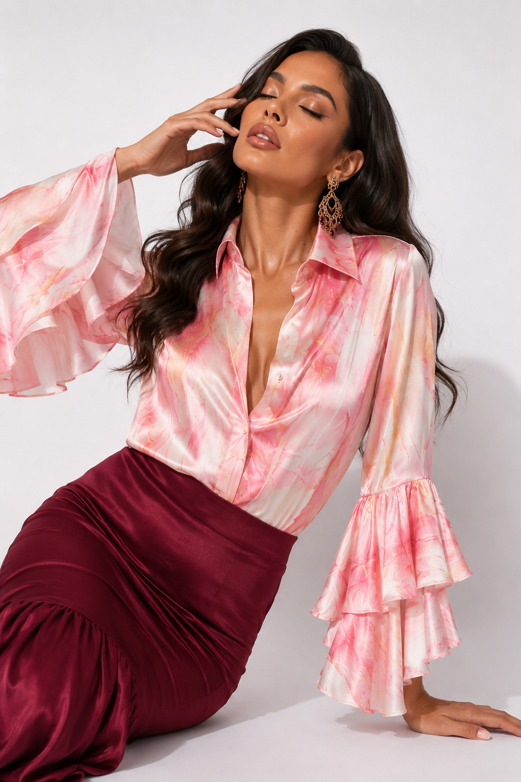 Blusa Anekio Plumas Salmon