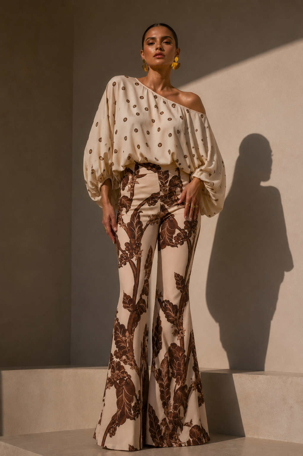 Blusa Exitosa Coffee Dots