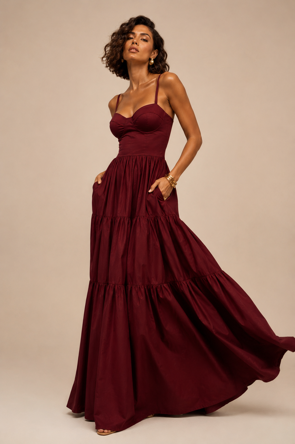Vestido Pijao vinotinto