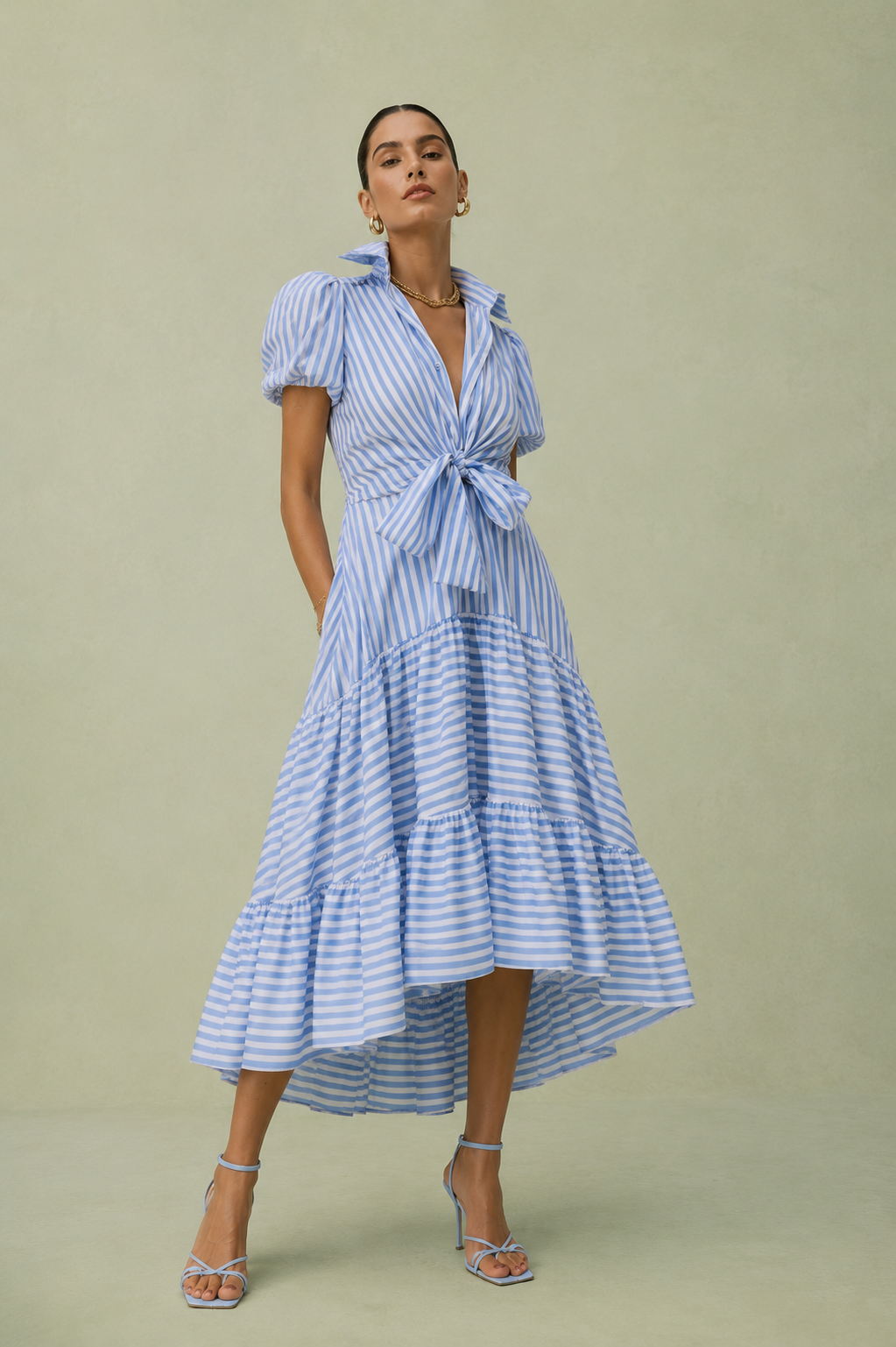 Vestido Filandia rayas azules