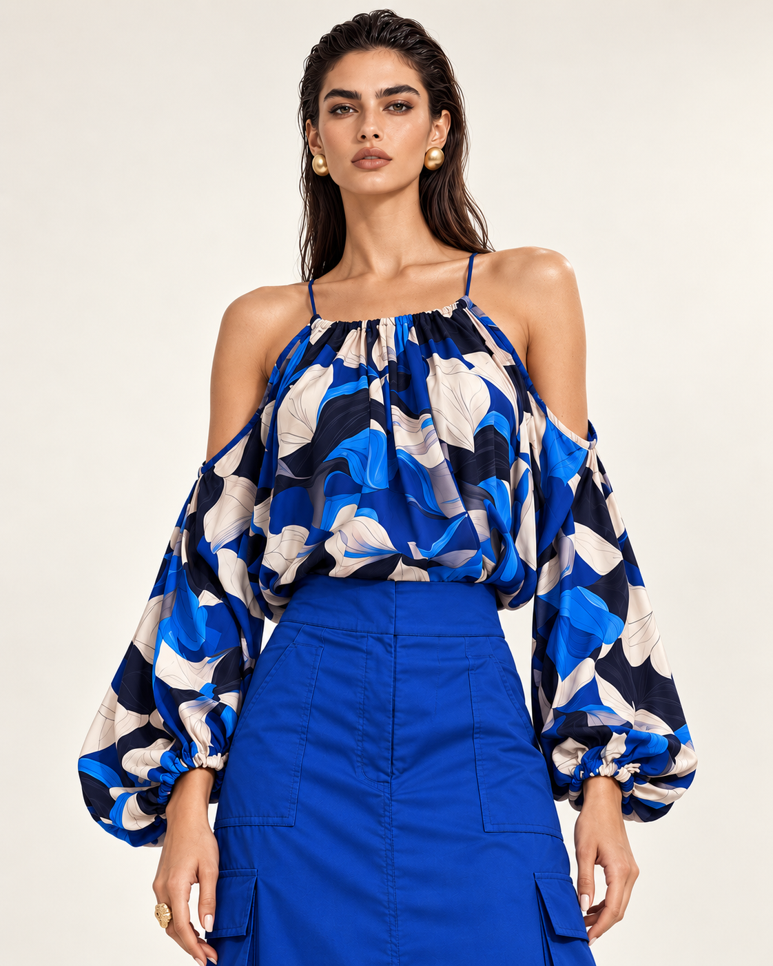 Blusa Bingo azul estampado