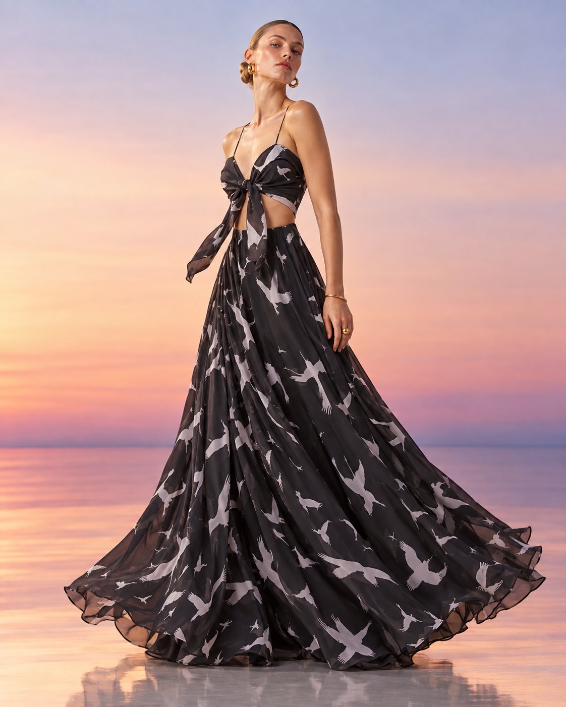 Vestido Gil Gaviotas Negras