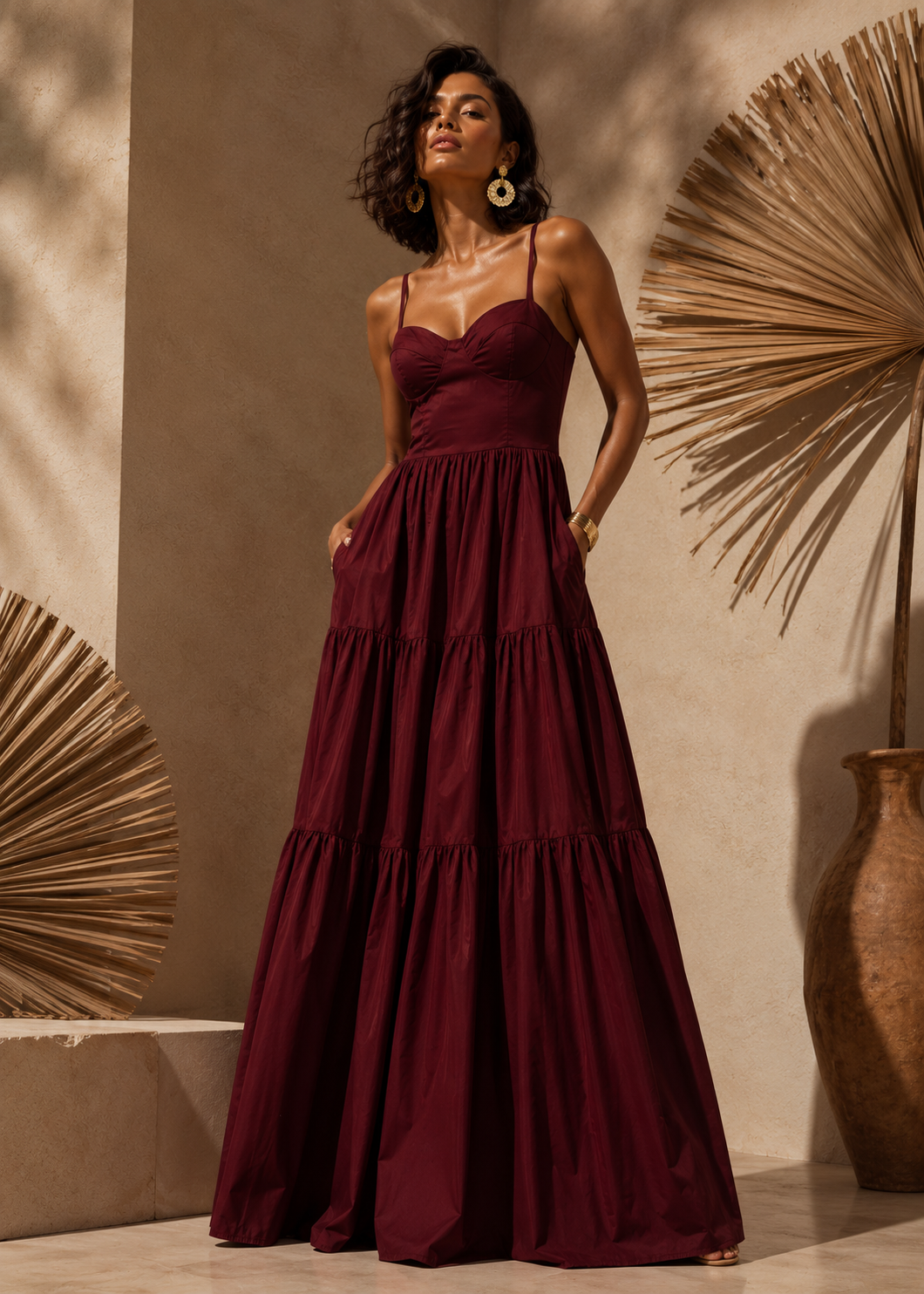 Vestido Pijao vinotinto